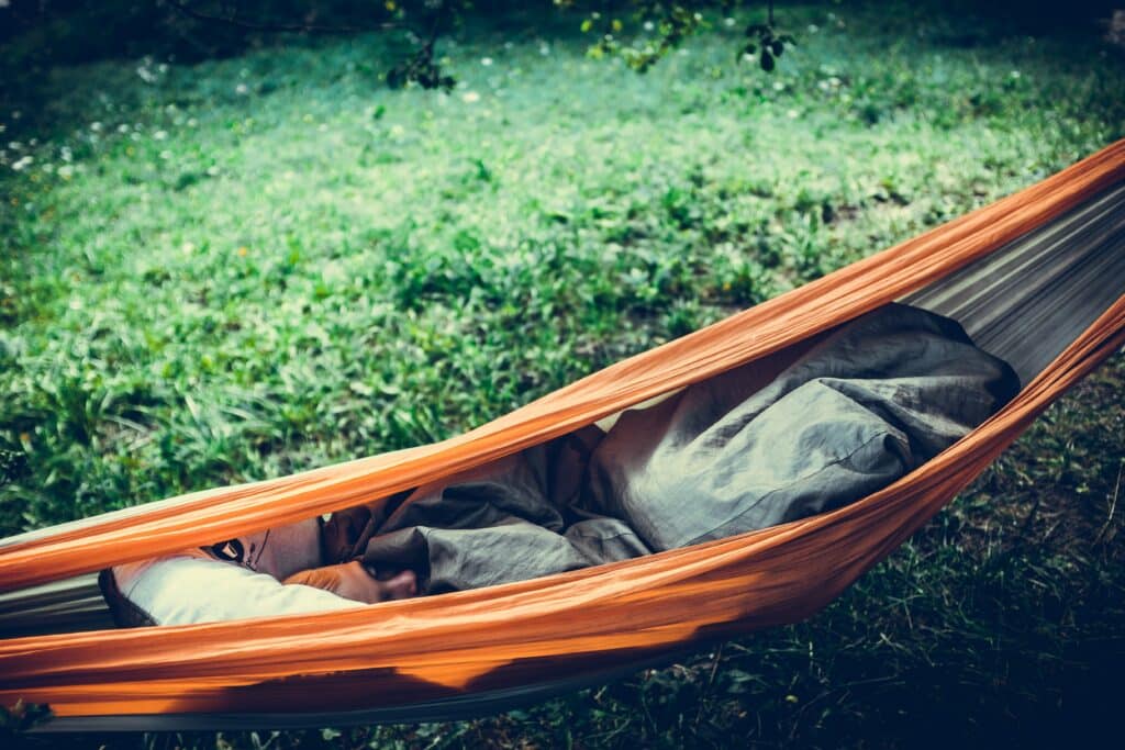 sleeping pad in a hammock