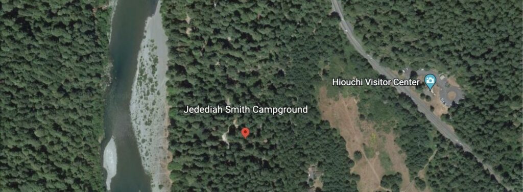 Dispersed campground on the map
