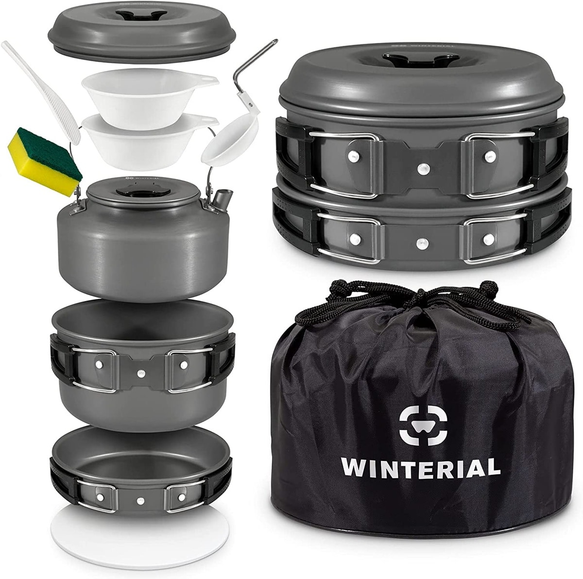 Winterial camping cookware and pot set