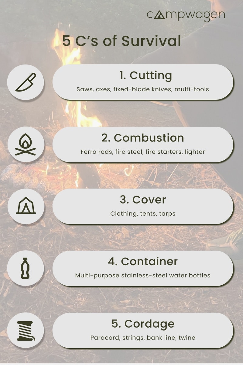 infographic for 5 C of survival