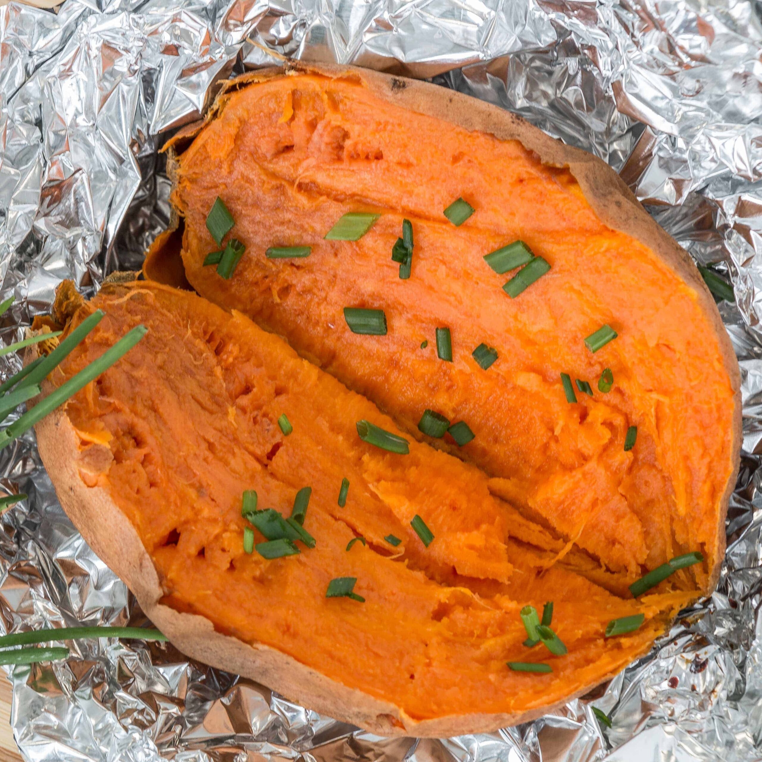 sweet potatoes in foil