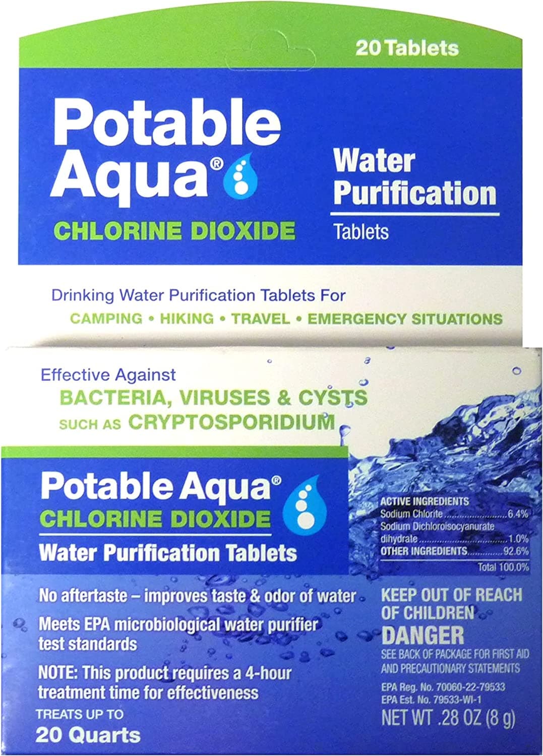 Potable Aqua Water Chlorine Dioxide Water Purification Tablets