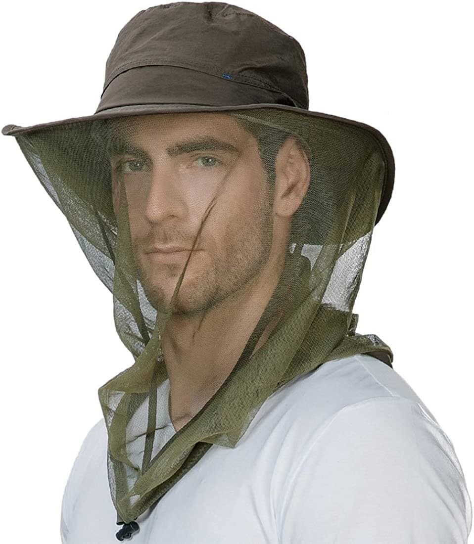 fishing hat with mosquito netting